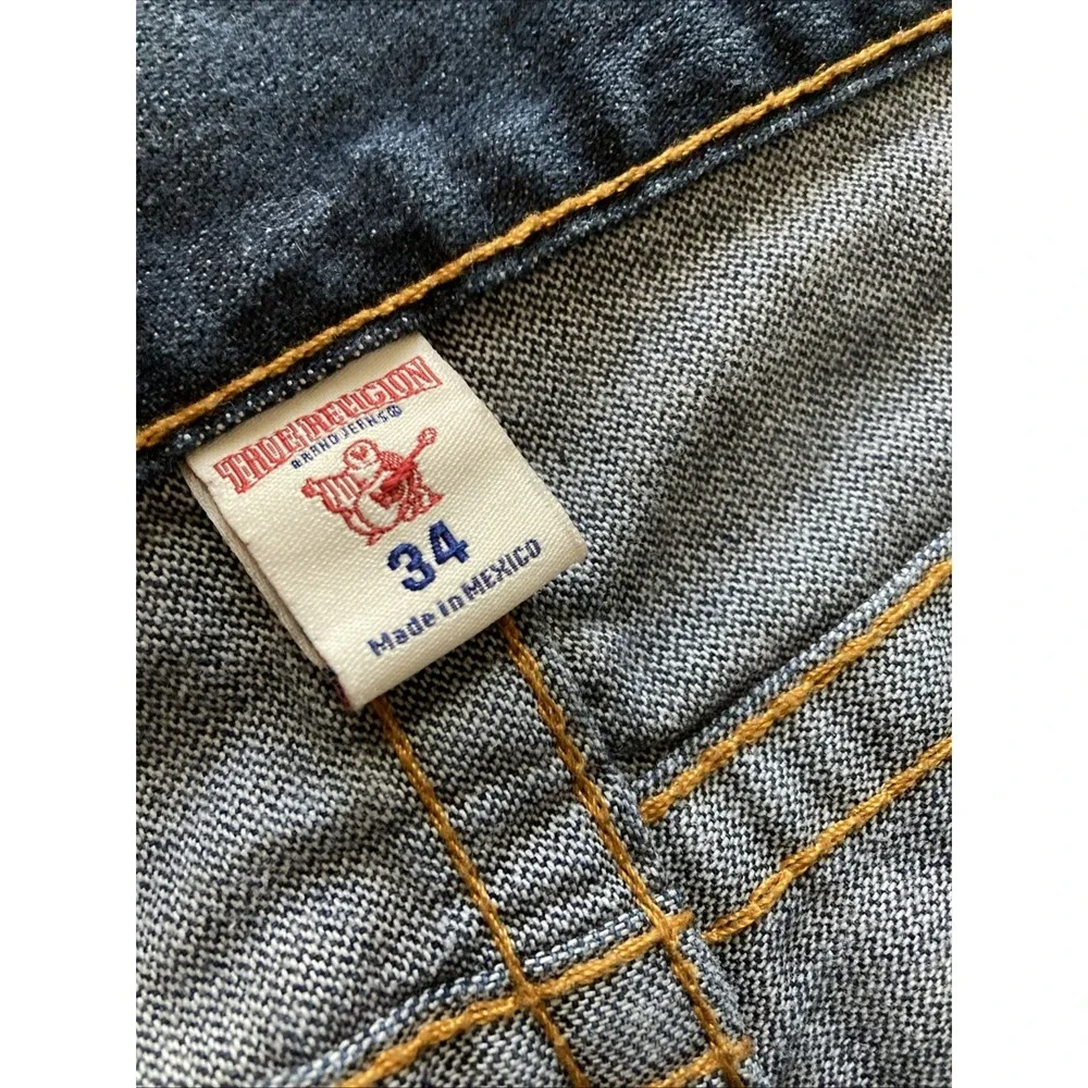 True Religion Men's Straight Jeans - Dark Blue Denim